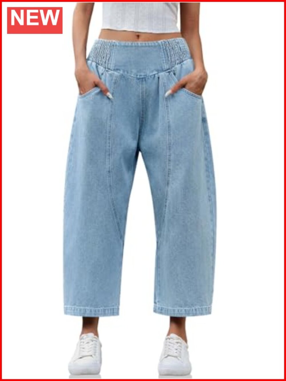Wide Leg Cropped Baggy Boyfriend Harem Denim Jeans
